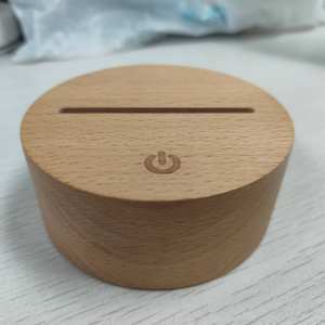 새로운 3d <span class=keywords><strong>led</strong></span> 터치 센서베이스 <span class=keywords><strong>3AA</strong></span> 배터리 전원 나무베이스 둥근 상단 USB <span class=keywords><strong>LED</strong></span> 램프 - Product Image 4