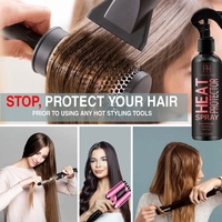 Label pribadi 200ml semprotan pelindung panas melindungi rambut dari kerusakan panas semprotan pelindung pola keriting aman untuk semua jenis rambut