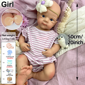 Poupées reborn réalistes en silicone, fabrication directe d'usine, corps entier en silicone souple, 20 pouces, Bettie, poupées bébé fille nouveau-né avec sucette réelle - Product Image 2
