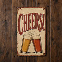 Panneau Métallique Vintage en Aluminium, Affiche Imprimée Nostalgique, Décoration Murale pour Restaurant, Club de Bière, Décoration Murale Intérieure, Panneau Métallique