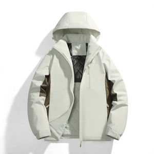 Men's Winter Long Hooded Windproof <b>Fleece</b> <b>Jacket</b> Outdoor Mountaineering Clothes Polyester <b>Lining</b> Spandex/Bamboo Fiber 220g - Product Image 2