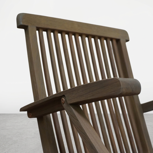 Outdoor Solid <b>Teak</b> Wood Folding Arm <b>Chair</b> Rustic Grey for Home and Restaurant <b>Dining</b> <b>Chair</b> - Product Image 5