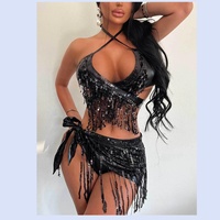 Tenue de rave métallique pour femme, haut court brillant, soutien-gorge, jupe à franges, maillot de bain, festivals de musique, Halloween, cosplay, costume d'alien