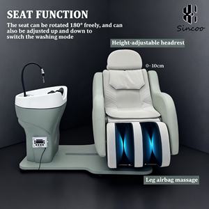 Hochwertiger, langlebiger Salon <span class=keywords><strong>Shampoo</strong></span> Stuhl Fiberglas becken Elektrisch verstellbare Massage Drehen Sie die Liege-Haar waschanlage - Product Image 6