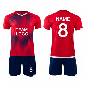 Conjunto de camiseta de fútbol de poliéster 100% hecho a medida con pantalones cortos transpirables ropa deportiva de alta calidad a la venta - Product Image 1