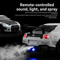 Voiture de course télécommandée 2.4G Nissan GTR 1/24 de haute qualité avec roues, modèle de voiture de sport en alliage moulé sous pression, ouverture de portes, cadeaux, collection, jouets