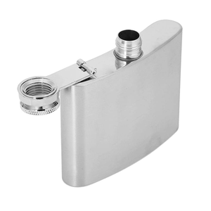 주류 새로운 4 온스 라운드 가죽 와인 위스키 스테인레스 스틸 힙 플라스크 네미 로프 소노마 카운티 로얄 경례 - Product Image 5