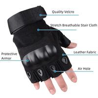 Gants tactiques courts de haute qualité pour hommes et femmes, sans doigts, pour l'entraînement et la musculation