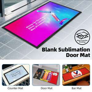 Vente en gros d'usine de tapis et de paillassons vierges pour sublimation |   Tapis blancs prêts à imprimer pour logo et design personnalisés en couleur - Product Image 1