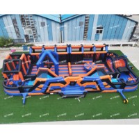 Parcours d'obstacles gonflable personnalisé, parc multi-activités, jeu interactif boule de démolition, aire de jeux commerciale pour enfants à louer