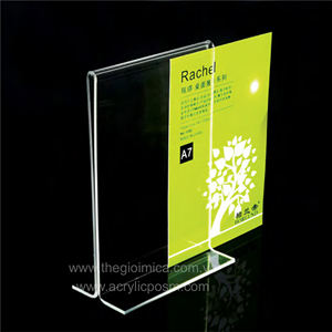 Soporte de menú acrílico de mesa en forma de T personalizado de doble cara A4 A5 A6 Inserto de papel Soporte de letrero Acrílico - Product Image 1