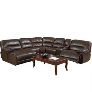 Frank Furniture Superior Quality Elegant Black Air Leather Reclining <b>Sofa</b> & Chair Set Top-Ranking <b>for</b> Living Room - Product Image 4