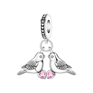 Nuevos colgantes de pájaros con forma de dos corazones, diseño original, lujo discreto, modernos y versátiles. - Product Image 1