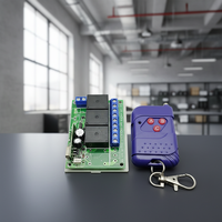Relais télécommandé universel 3 canaux à apprentissage automatique, 3 boutons, en plastique, 12V 10A, système de contrôle CC, piles AAA rechargeables, portée 100m