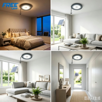 LAMPU GRATIS Lampu Plafon Tenaga Surya Tahan Air dengan Remote Control Lampu LED Hemat Energi untuk Penerangan Dalam Ruangan Rumah