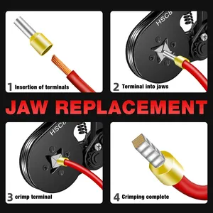 Herramienta de crimpado de acero al carbono TTLTES_HSC8 6-4A para terminales tubulares de 0.25-10mm y cables de 23-7AWG - Pinza de electricista - Product Image 2