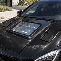 Cache-moteur transparent en fibre de carbone 3K sergé brillant pour Mercedes-Benz Classe CLS W218 (CLS300, CLS350, CLS63) – Pièce de modification à visser