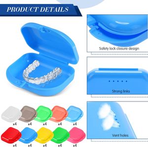 Estuche Transparente de Plástico para Retenedores Dentales con Cierre de Seguridad, Caja de Almacenamiento con Orificio de Ventilación, Soporte de Viaje para Higiene Bucal - Product Image 1