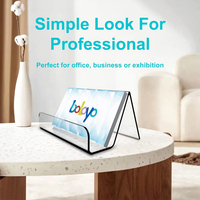 Support de cartes de visite en acrylique au prix d'usine, style moderne, porte-cartes transparent à 5 niveaux pour bureau, logo personnalisé