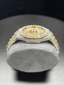 <span class=keywords><strong>Orologio</strong></span> Meccanico di Lusso Stile Hip Hop di Alta Qualità con Lancette Arabe in Oro APT e Moissanite Reale - Product Image 2