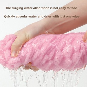 New Cloud Grid Coral Velvet <b>Bathrobe</b> Quick-Dry Woven Cross Tie Soft Absorbent Yukata for Home Use Portable - Product Image 4