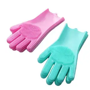 2023 tersedia membersihkan piring cuci Violet karet cuci piring sarung tangan silikon