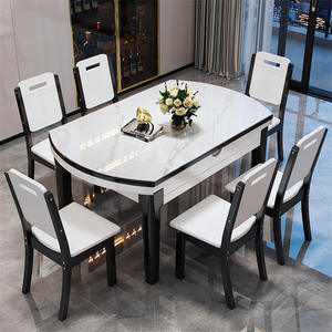 Ensemble de <span class=keywords><strong>table</strong></span> et de chaises de salle à manger de luxe moderne, robuste, certifié CE, pliable et extensible pour restaurant et hôtel - Product Image 3