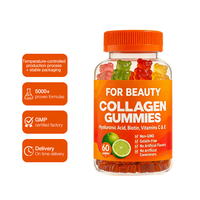 Complément Alimentaire Gommes de Collagène Beauté avec Vitamine C, Gommes Éclaircissantes pour la Peau, Biotine pour la Force des Cheveux, Suppléments Marque Blanche