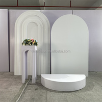 Fournitures de décoration de fête JINDA, socle carré blanc, table à dessert, support de présentation de fleurs en PVC pour accessoires de décoration de mariage