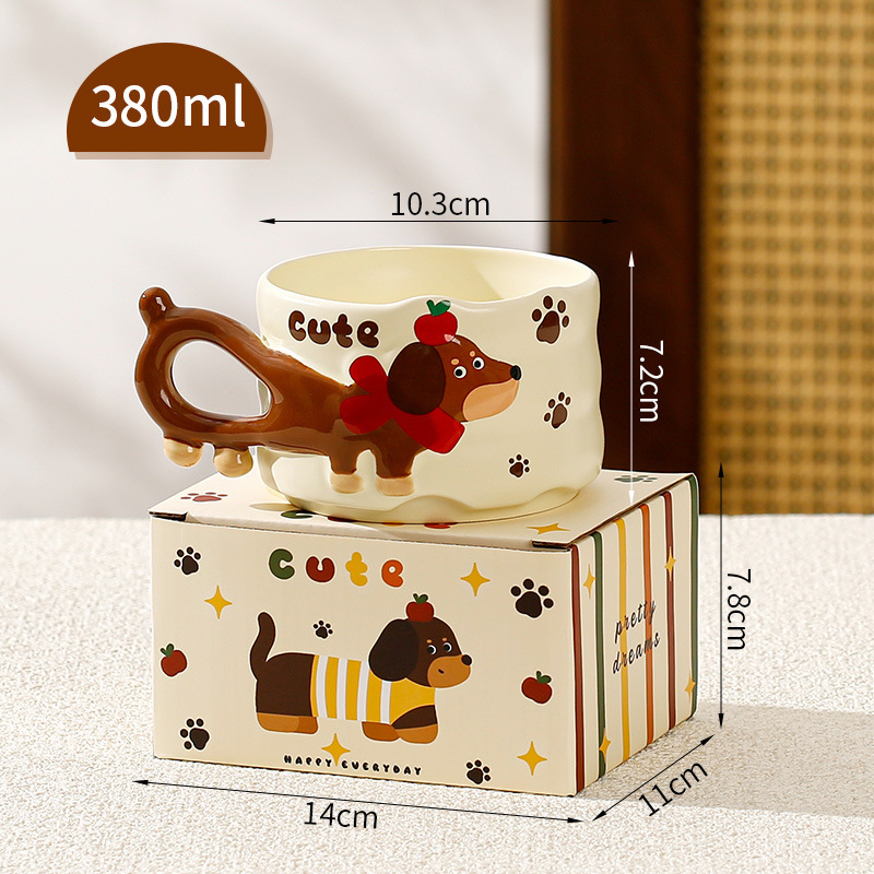 Taza de dachshund - blanca
