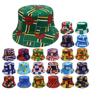 Chapeau de pêcheur MS Summer Bucket Sports Leisure Daily Life imprimé drapeau national, 100% polyester, protection solaire, coupe-vent - Product Image 1