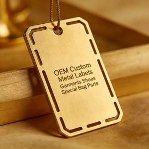 Etiquetas de Metal Personalizadas con Logotipo, Etiquetas Rectangulares para Ropa, Accesorios para Bolsos, Diseño de Moda con Borde Cortado a Láser, Marca Grabada - Product Image 1