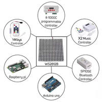 Matrice LED WS2812B à haute luminosité 5V, adressable RGBIC SMD 5050, écran de pixels flexible, 88 1616 8*32cm, panneau CE RoHS
