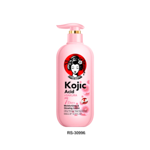 Crème éclaircissante pour le corps Kojic, formule hydratante végane 500 ml, correcteur de taches brunes, lotion égalisatrice du teint, parfumée Sakure - Product Image 1