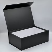 Grande boîte cadeau en carton magnétique de luxe avec logo personnalisé noir mat perruque bijoux montre boîte d'emballage en papier rigide