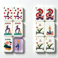 Lot de 160 tuiles de Mahjong Américain pour le yoga, jeu de société au design créatif, disponible pour les commandes en gros, idéal pour les boutiques de cadeaux