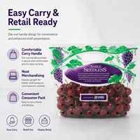 Sacs à poignée ventilés pour fruits, personnalisés par le fabricant, en CPP recyclable, de qualité alimentaire, pour emballage de raisins