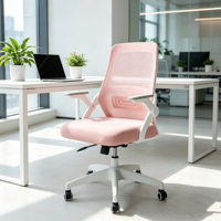 Chaise de bureau exécutive ergonomique moderne en tissu maillé, accoudoirs réglables, deux dispositifs de levage pneumatiques, appuie-tête 2D