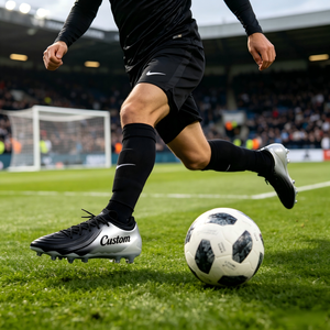Chaussures de <span class=keywords><strong>football</strong></span> professionnelles en tricot pour terrain ferme, bleu et blanc dégradé, personnalisables pour équipes - Product Image 3