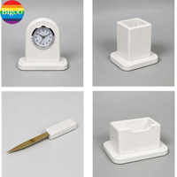 Ensemble d'organisateurs de bureau multifonctionnels écologiques en MDF blanc, cuir et métal, design moderne et luxueux, personnalisable pour les cadeaux d'affaires ou de bureau