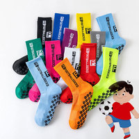 Chaussettes de football décontractées pour enfants, tricotées avec motif lettres, antidérapantes, compressives, antibactériennes, en Spandex/Polyester/Coton pour l'automne