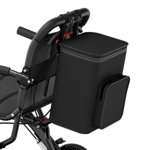 Fauteuil roulant manuel léger en carbone, design en alliage d'aluminium, roues arrière alvéolées de 8 pouces avec poignée de traction et sac – Idéal pour les seniors - Product Image 2