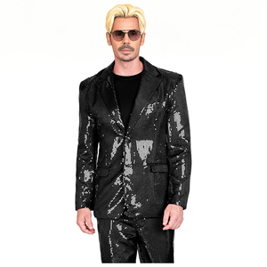 Costume <span class=keywords><strong>de</strong></span> Soirée Scintillant à Paillettes pour Homme avec Cravate, Tenue <span class=keywords><strong>de</strong></span> Scène Grande Taille pour Fêtes et Spectacles - Product Image 4