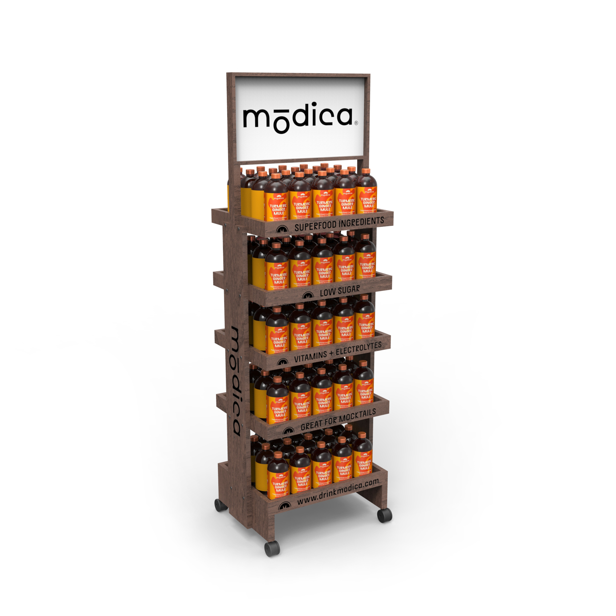 Store Specific Cocktail Display Holder Can Be Customized and Replaced with logo Size Wooden Layered — view 4