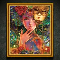 Ever Moment Peinture Diamant 5D DIY Femme Masque de Fée Broderie Diamant Carré Complet Décoration en Résine pour la Maison S2F349
