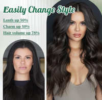 Ekstensi Rambut Tebal Full End Harga Pabrik, Weft Tak Terlihat, Remy Human Hair Double Drawn, Ekstensi Rambut Jepit Lace
