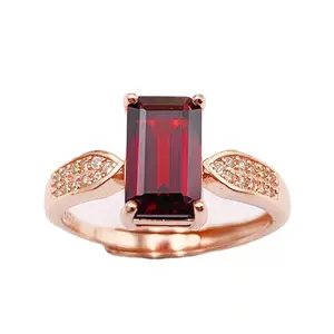 Fashionjewelry Ringen Verstelbare 925 Zilveren Fijne Sieraden Ring Met Rode Edelsteen