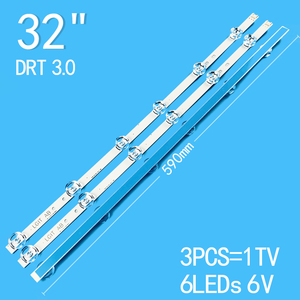 แถบไฟแบ็คไลท์ LED สำหรับทีวี LG รุ่น 32LB 32LB5800 32LB5700 32LB580U 32LB580V 32LB570U 32LB570V 32LB580B  หลอดไฟ LED 6 ดวง พร้อมเลนส์ 3 ชิ้น/ชุด - Product Image 5