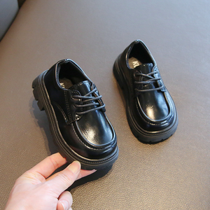 Nouvelles chaussures pour enfants à semelle épaisse, à lacets, en cuir PU, pour l'école - Product Image 4