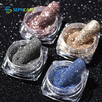 Poudre de paillettes bleues de qualité cosmétique, paillettes fines, poussière scintillante pour la création de manucures DIY et le nail art